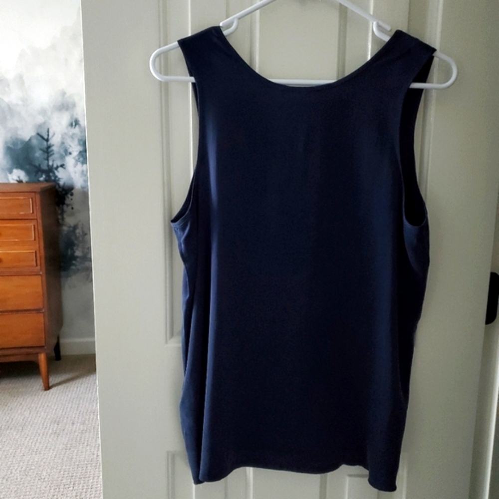 🔆 Quince 100% Washable Silk Pajama Tank, Indigo Blue (M) - Picture 8 of 11